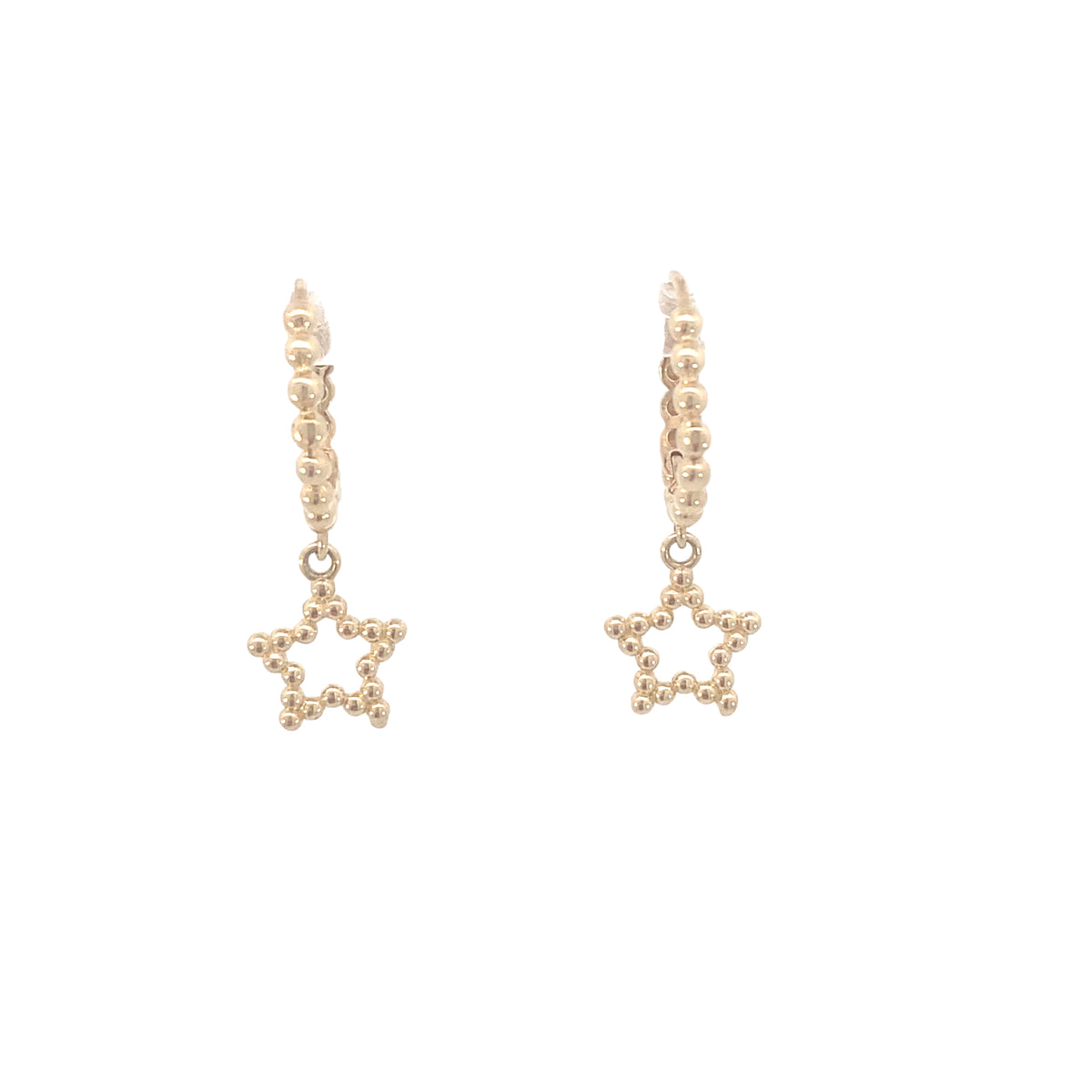 14K Gold Dots Hoops Earrings with Star | Luby Gold Collection | Luby 