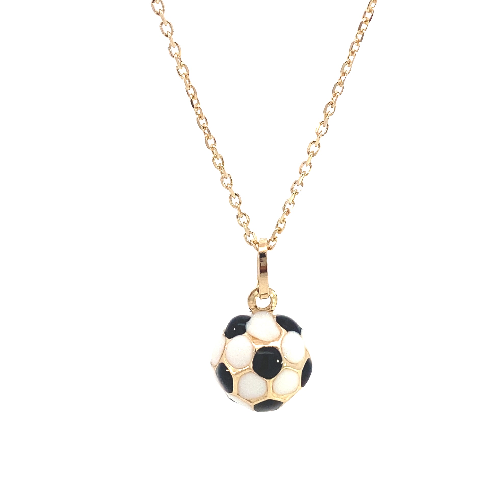 14K Gold Soccer Pendant with Enamel | Luby Gold Collection | Luby 