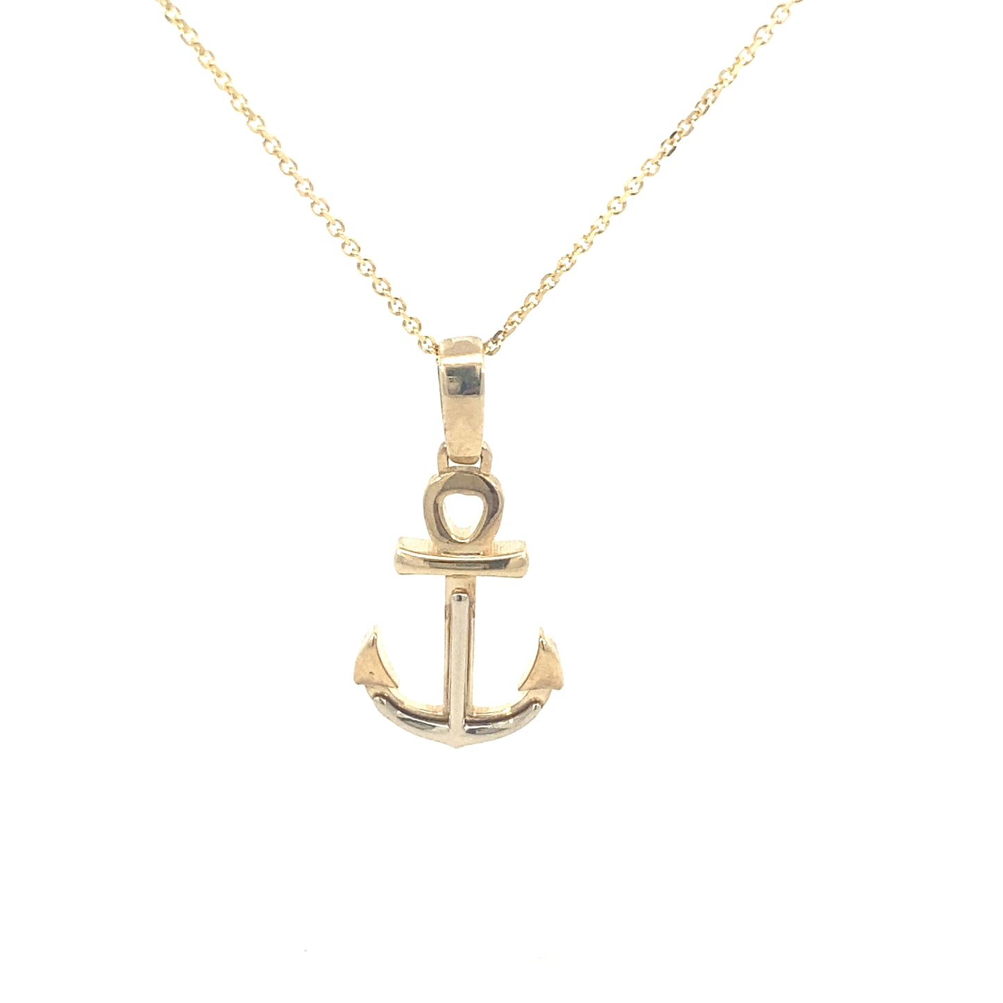 14K Gold Small Anchor Two Tone | Luby Gold Collection | Luby 