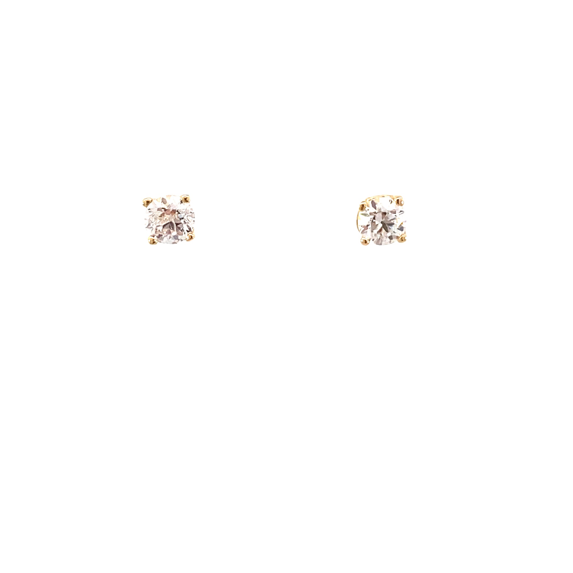 14K Gold CZ Stud Earrings | Luby Gold Collection | Luby 