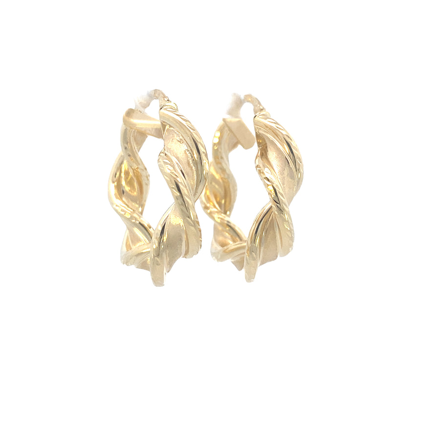 14k Gold Twist Hoops