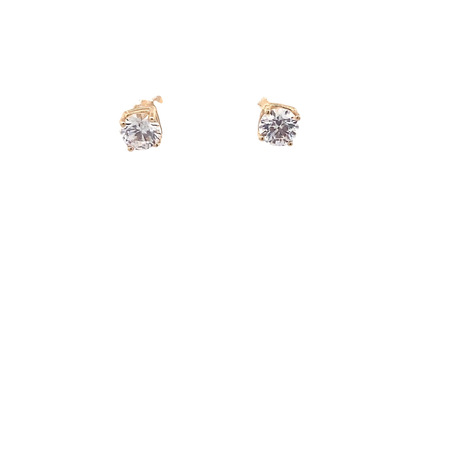 14K Gold Solitaire Stud Earrings with 5mm CZ | Luby Gold Collection | Luby 