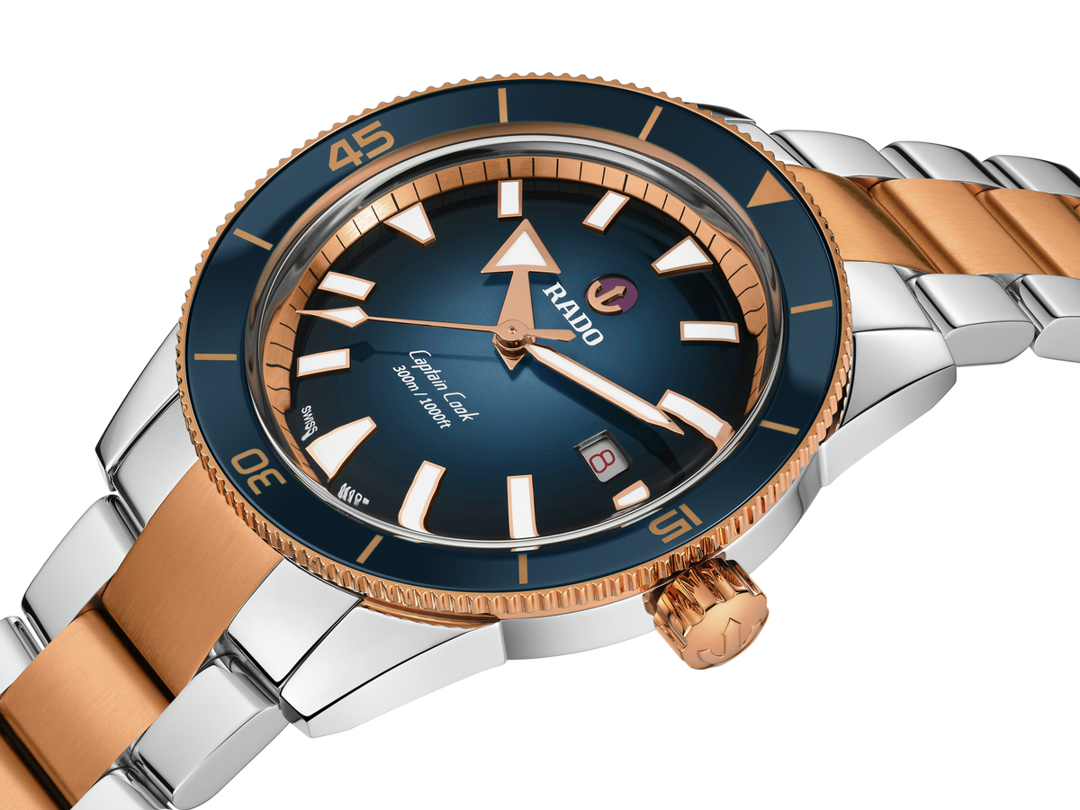 Captain Cook Automatic Blue Two-tone Rose | Rado | Luby 