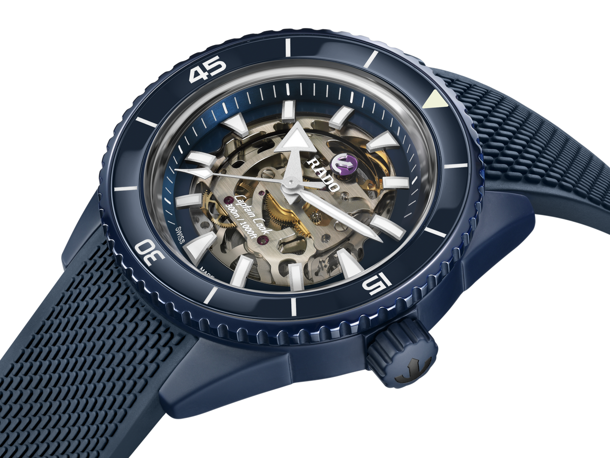 Captain Cook High-Tech Ceramic Blue Skeleton | Rado | Luby 