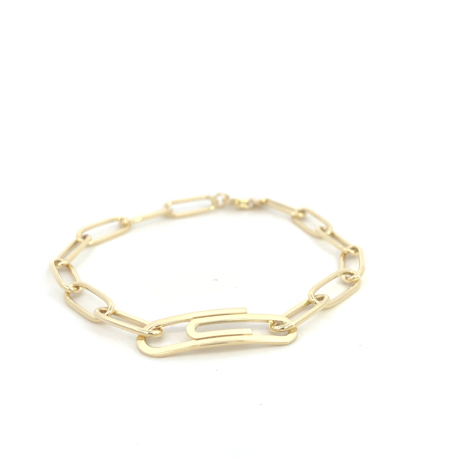 14K Gold Paper Clip Bracelet | Luby Gold Collection | Luby 