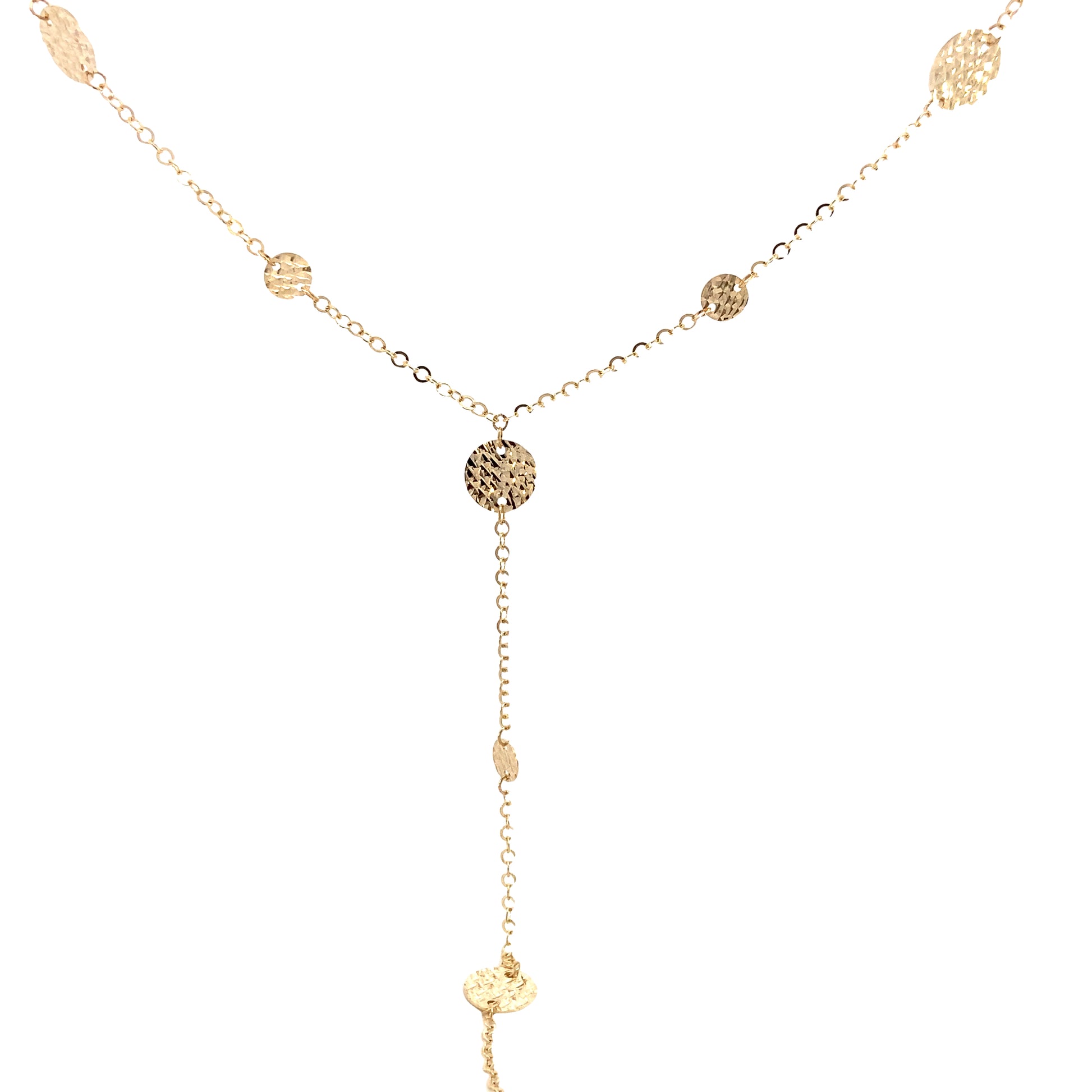 14K Gold Faceted Dots Y Shaped Necklace | Luby Gold Collection | Luby 