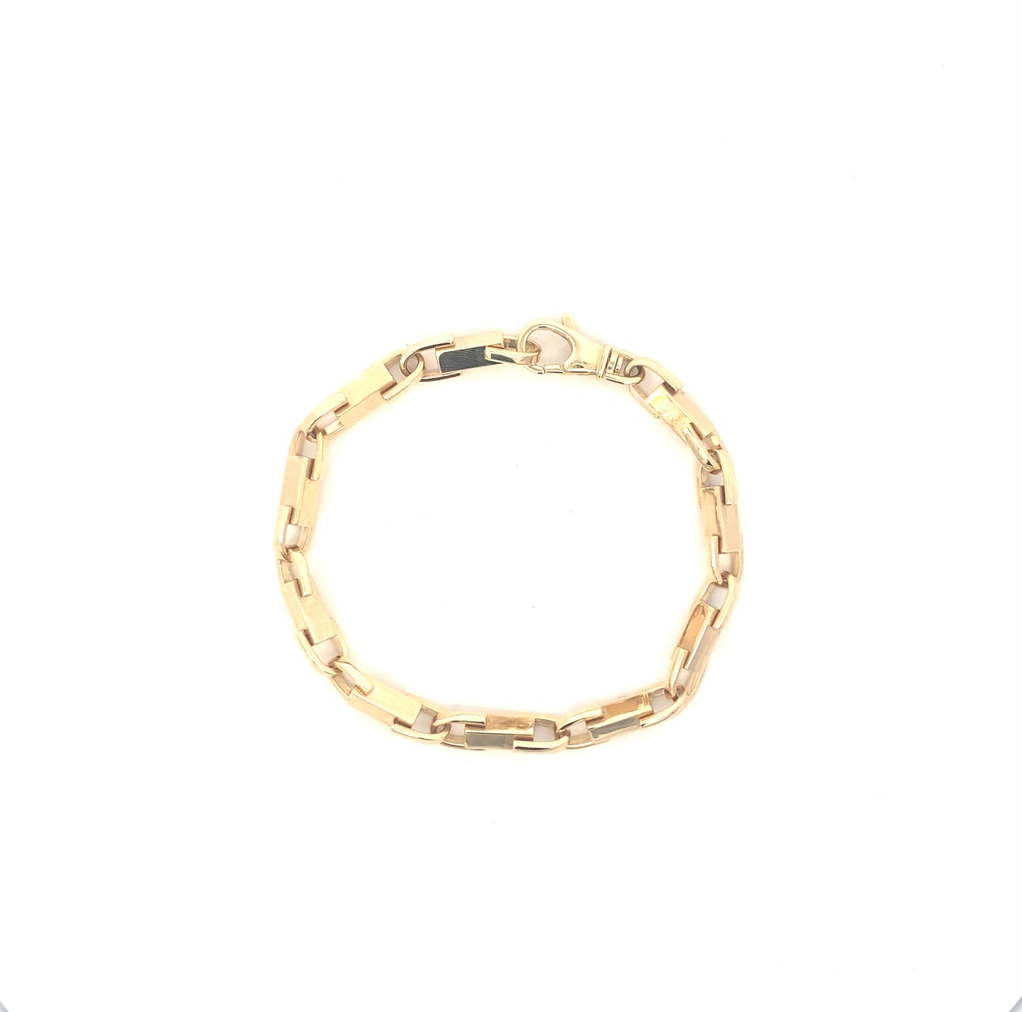 14K Gold Square Link Mens Bracelet | Luby Gold Collection | Luby 