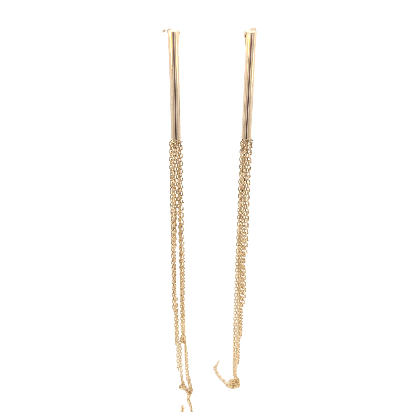 14K Gold Long Multi Chain Earrings | Luby Gold Collection | Luby 