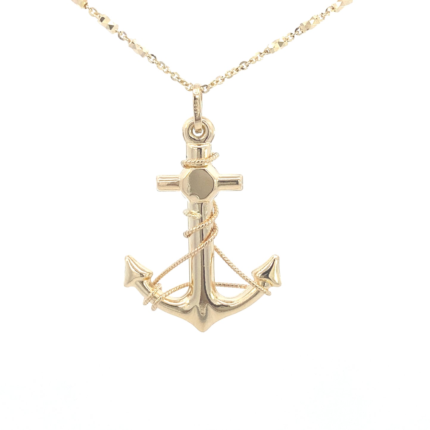14K Gold Anchor Line Pendant | Luby Gold Collection | Luby 