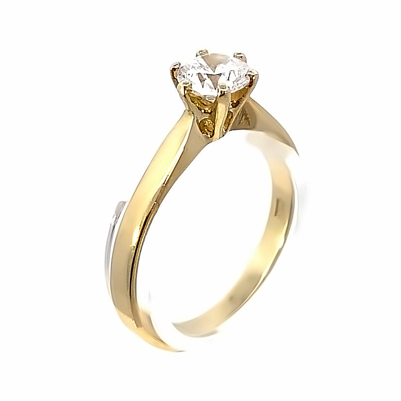 14K Gold Solitaire Six Prone Ring | Luby Gold Collection | Luby 