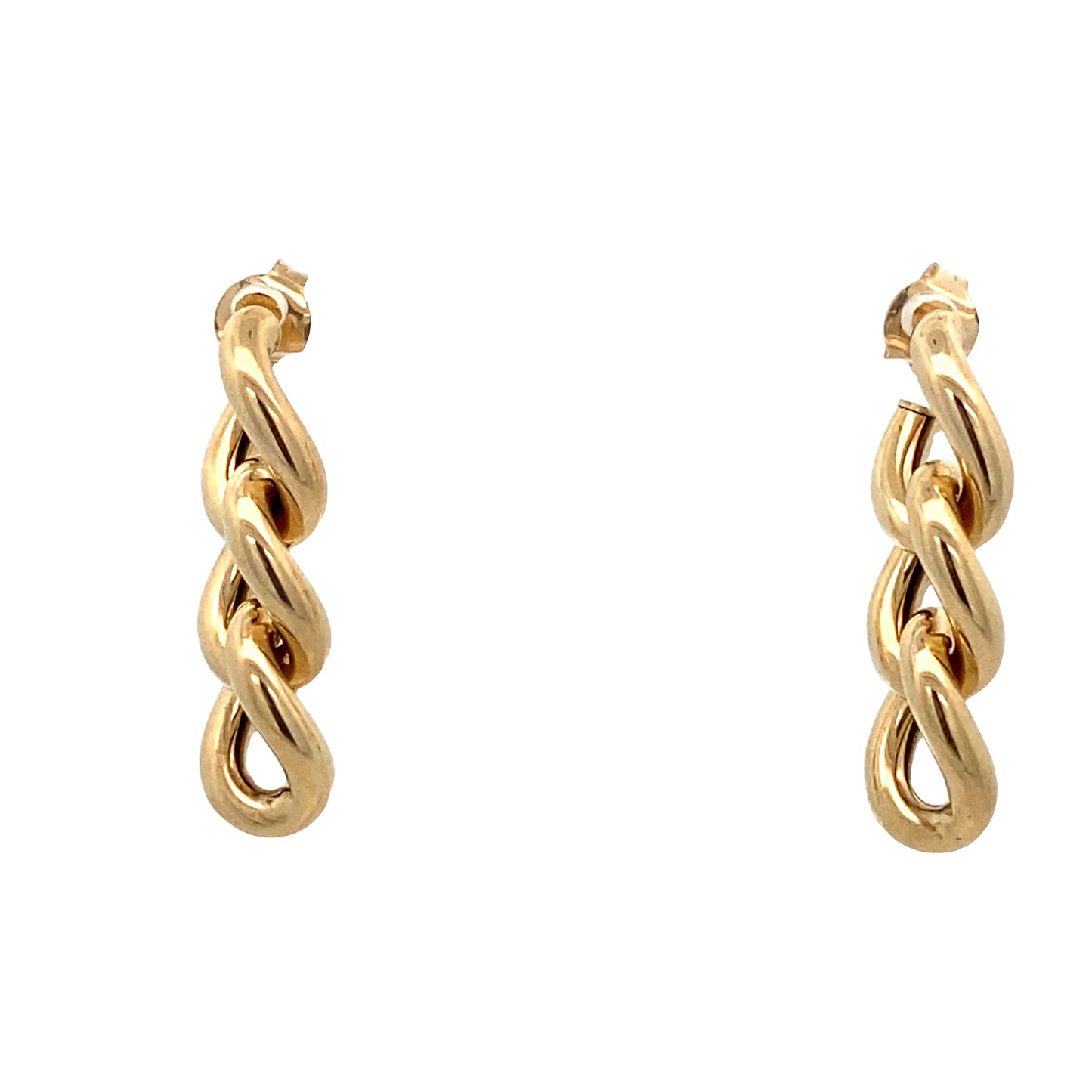 14K White Chain Link Earrings | Luby Gold Collection | Luby 