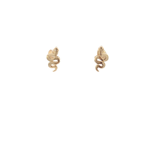 14K Gold Snake Stud Earrings | Luby Gold Collection | Luby 