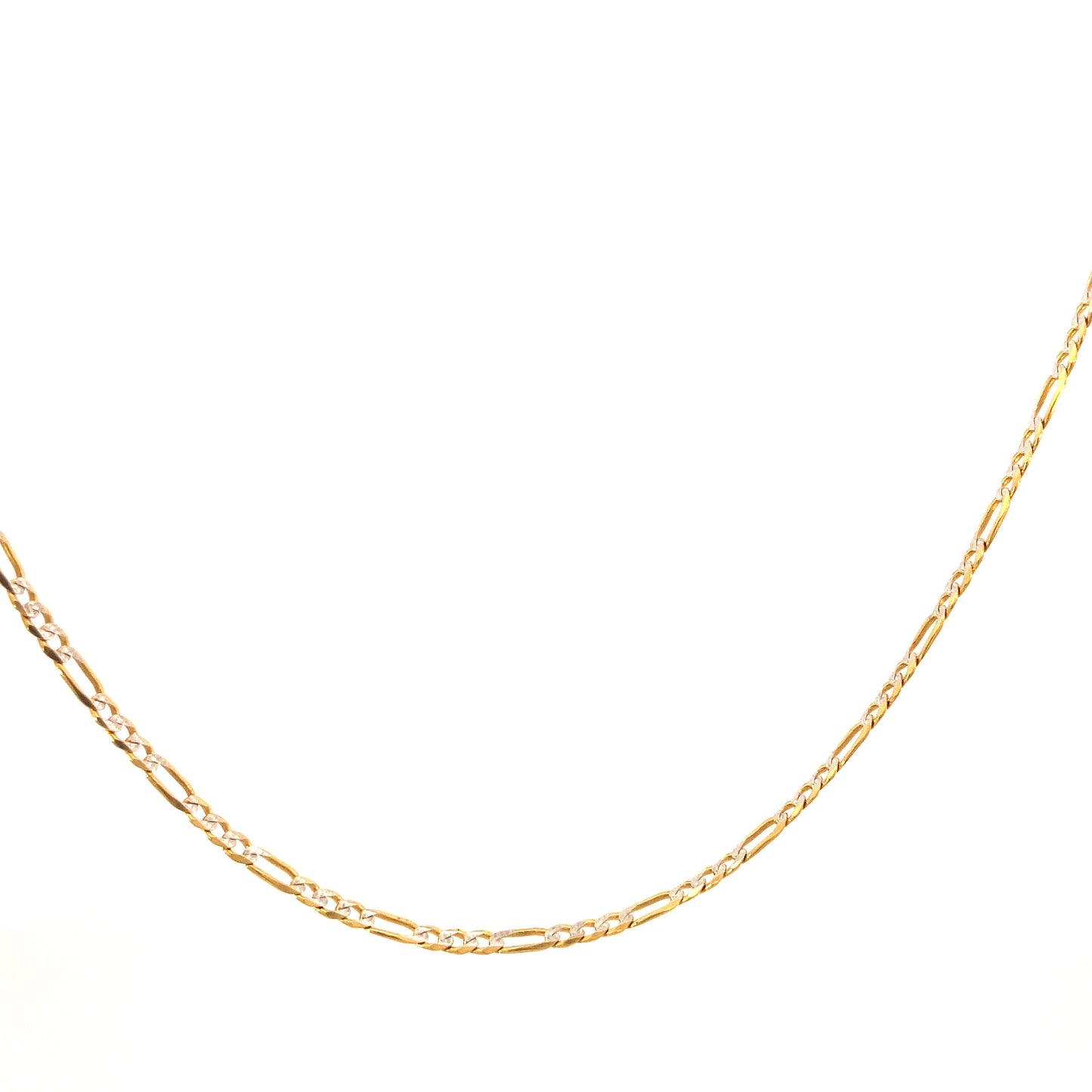 14K Figaro Chain / White Pave | Luby Gold Collection | Luby 