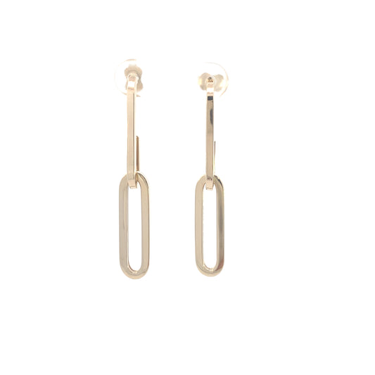 14K Gold Long Paper Clip Earrings | Luby Gold Collection | Luby 