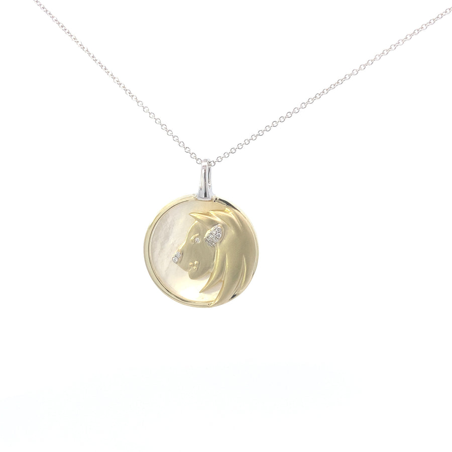 Zeghani 14K Diamond Zodiac Sign Constellation Pendant - Leo