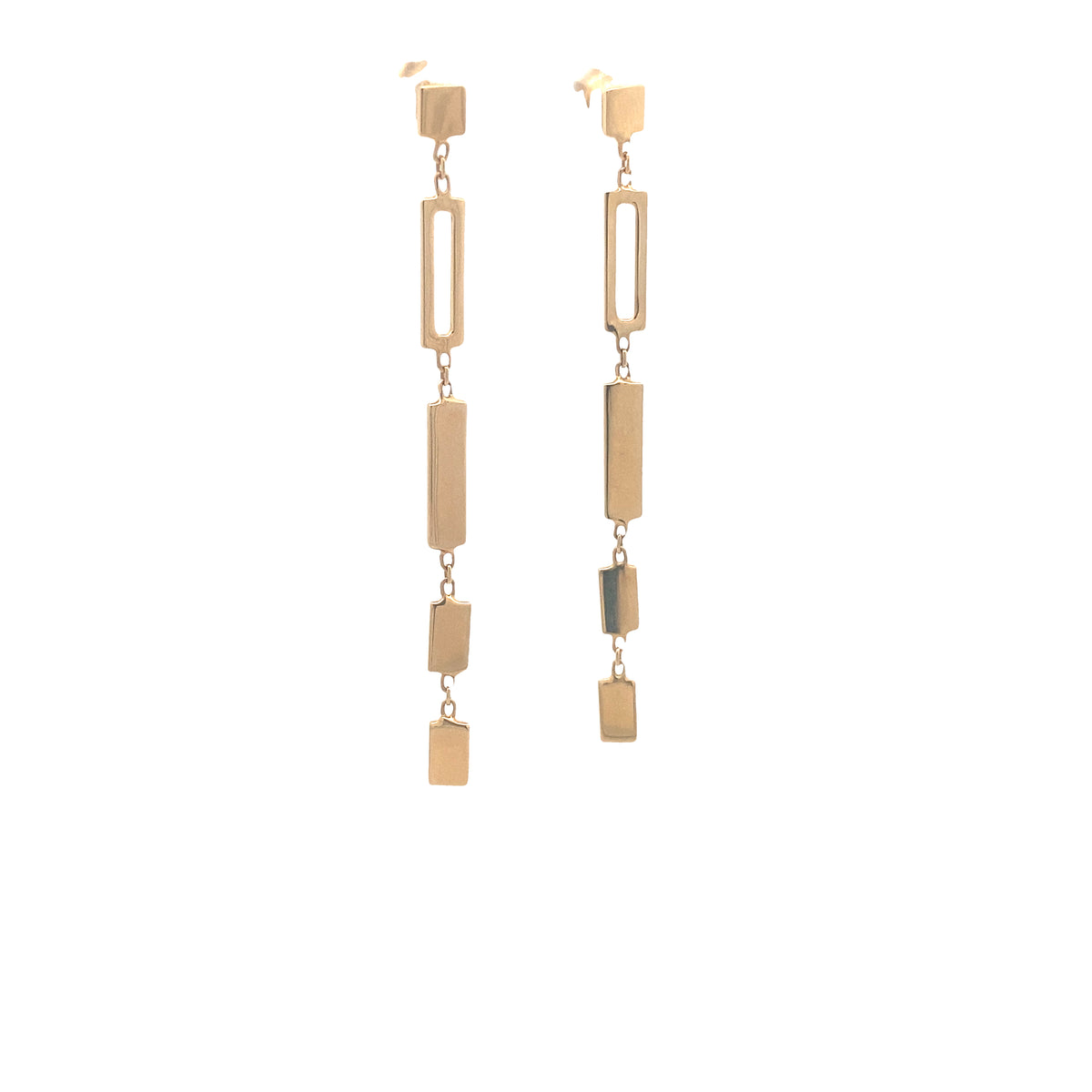 14K Gold Long Square Earrings | Luby Gold Collection | Luby 