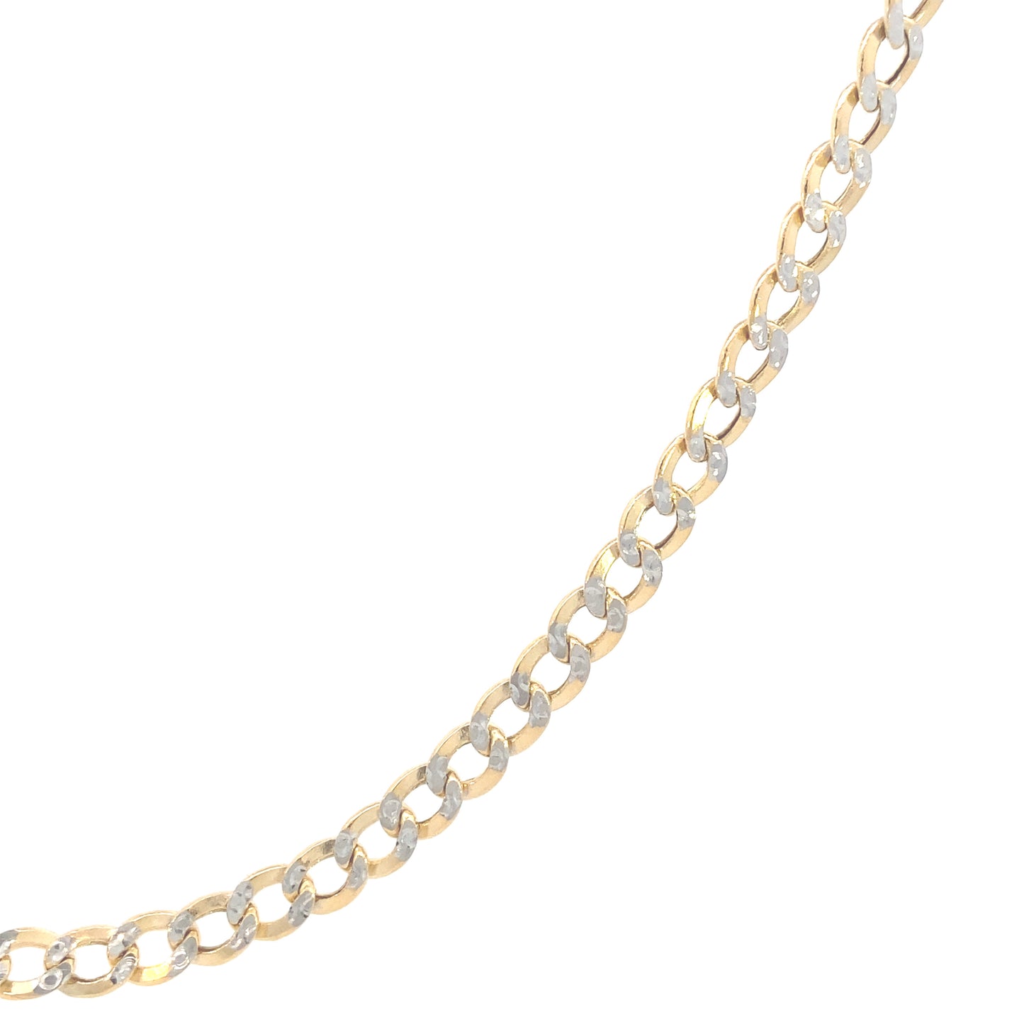 14K Gold Cuban Curb White Pave Chain | Luby Gold Collection | Luby 