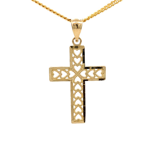 14K Gold Heart Shape Cross | Luby Gold Collection | Luby 