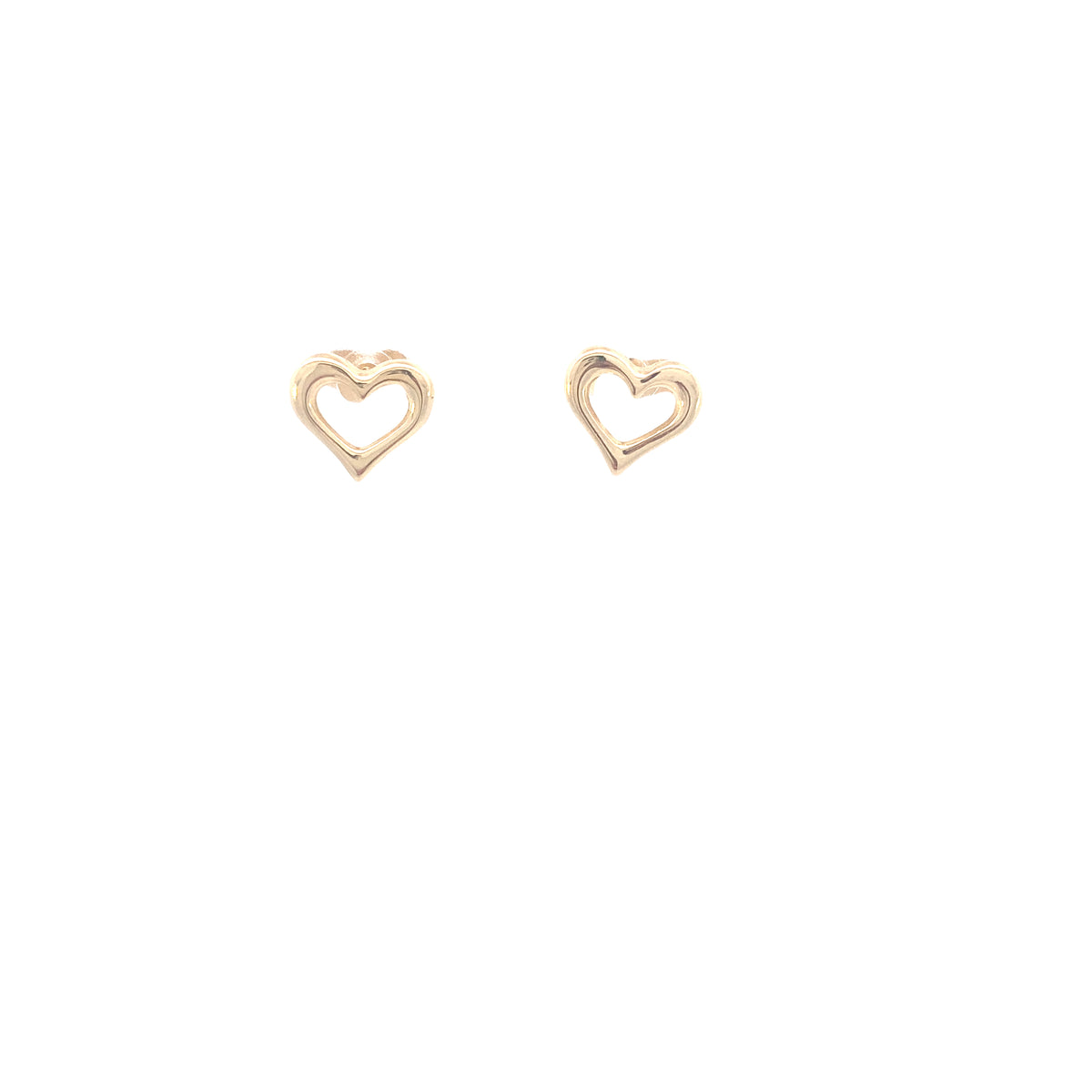 14K Gold Open Heart Stud Earrings | Luby Gold Collection | Luby 