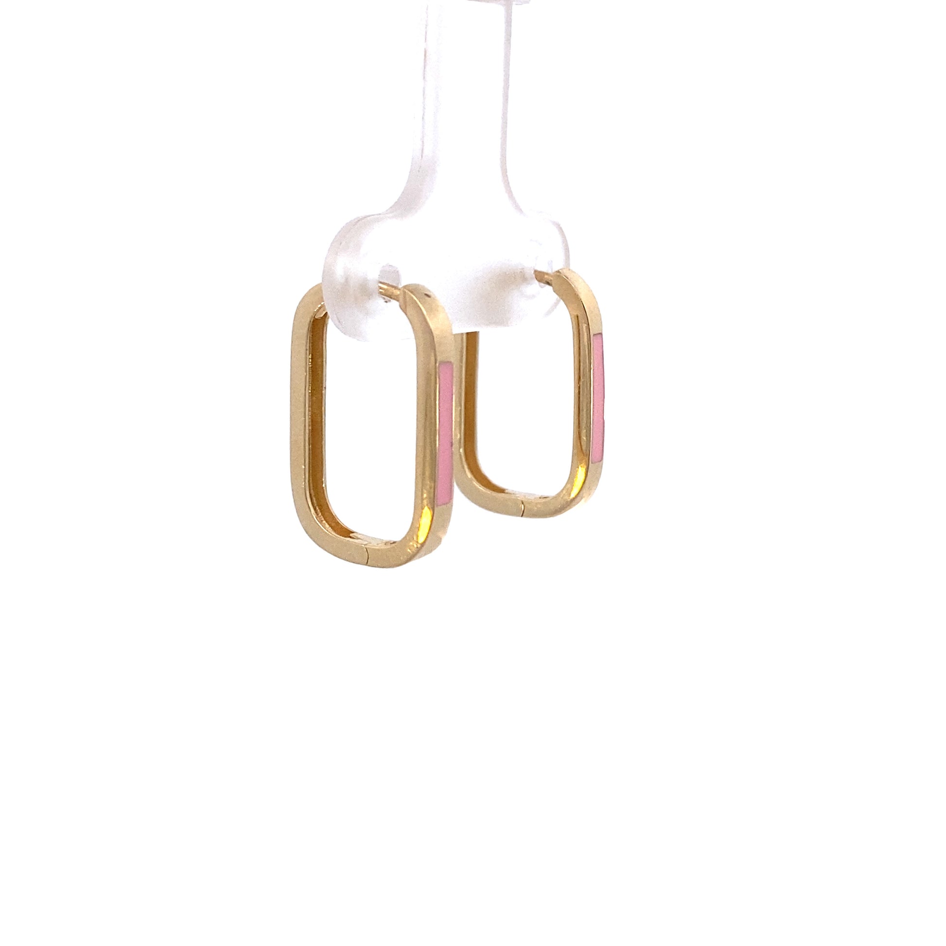 14K Gold Pink Enamel Hoops | Luby Gold Collection | Luby 