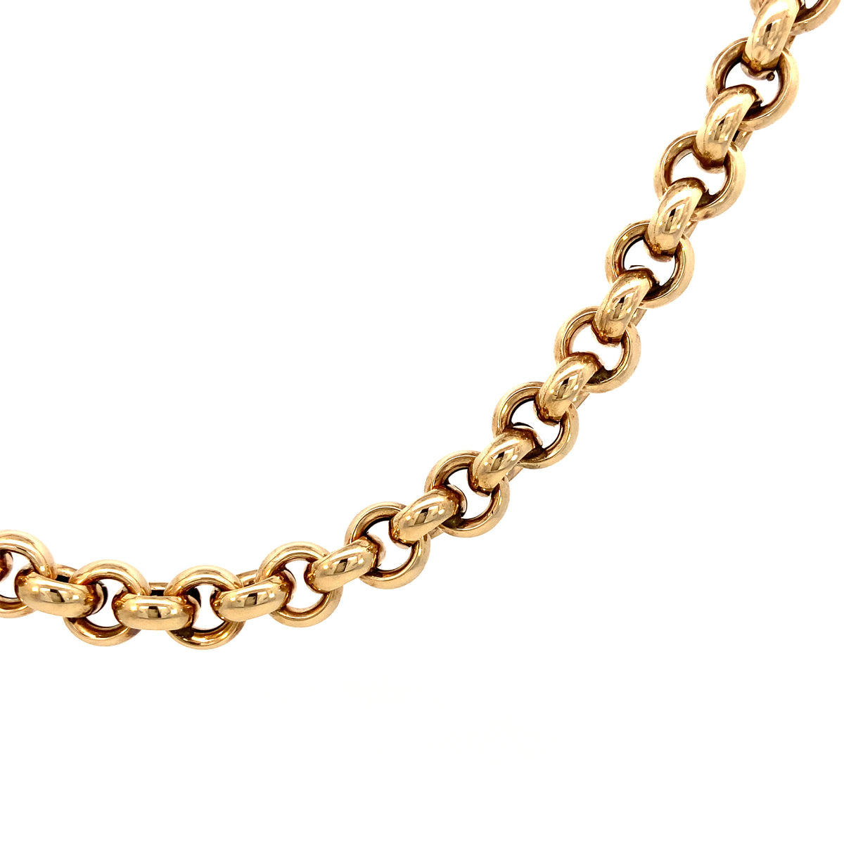14k Gold Puff Rolo Chain | Luby Gold Collection | Luby 