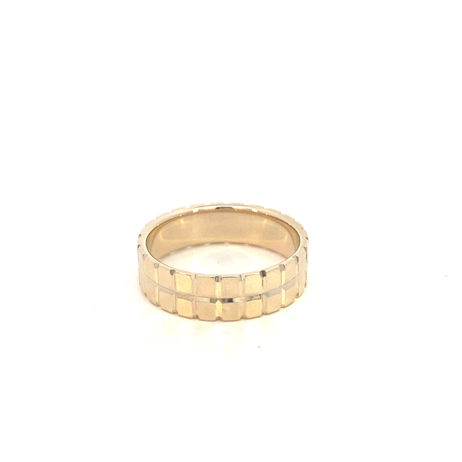 14K Gold Cut Diamond Square Wedding Band | Luby Gold Collection | Luby 