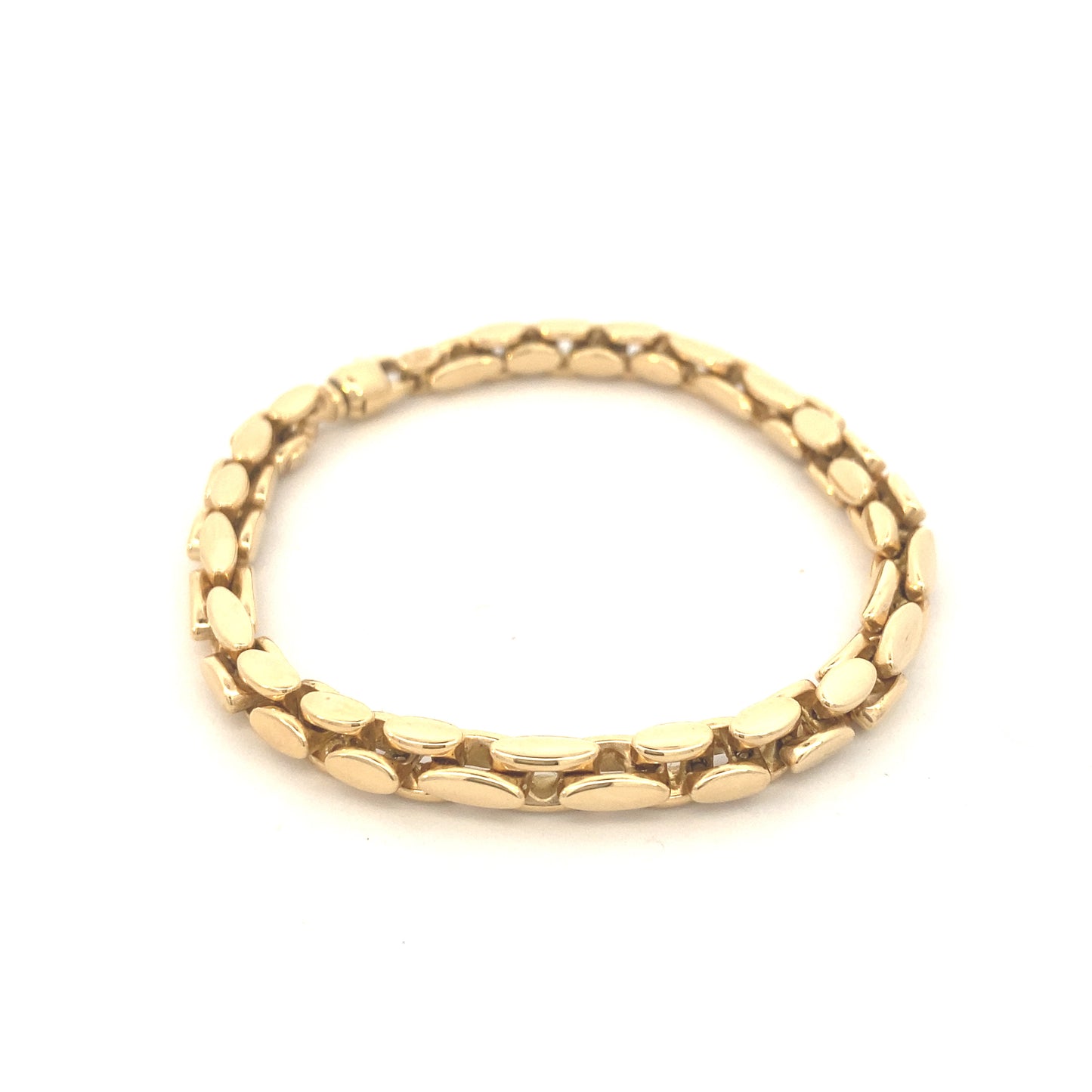 14K Gold Open Oval Link Mens Bracelet | Luby Gold Collection | Luby 