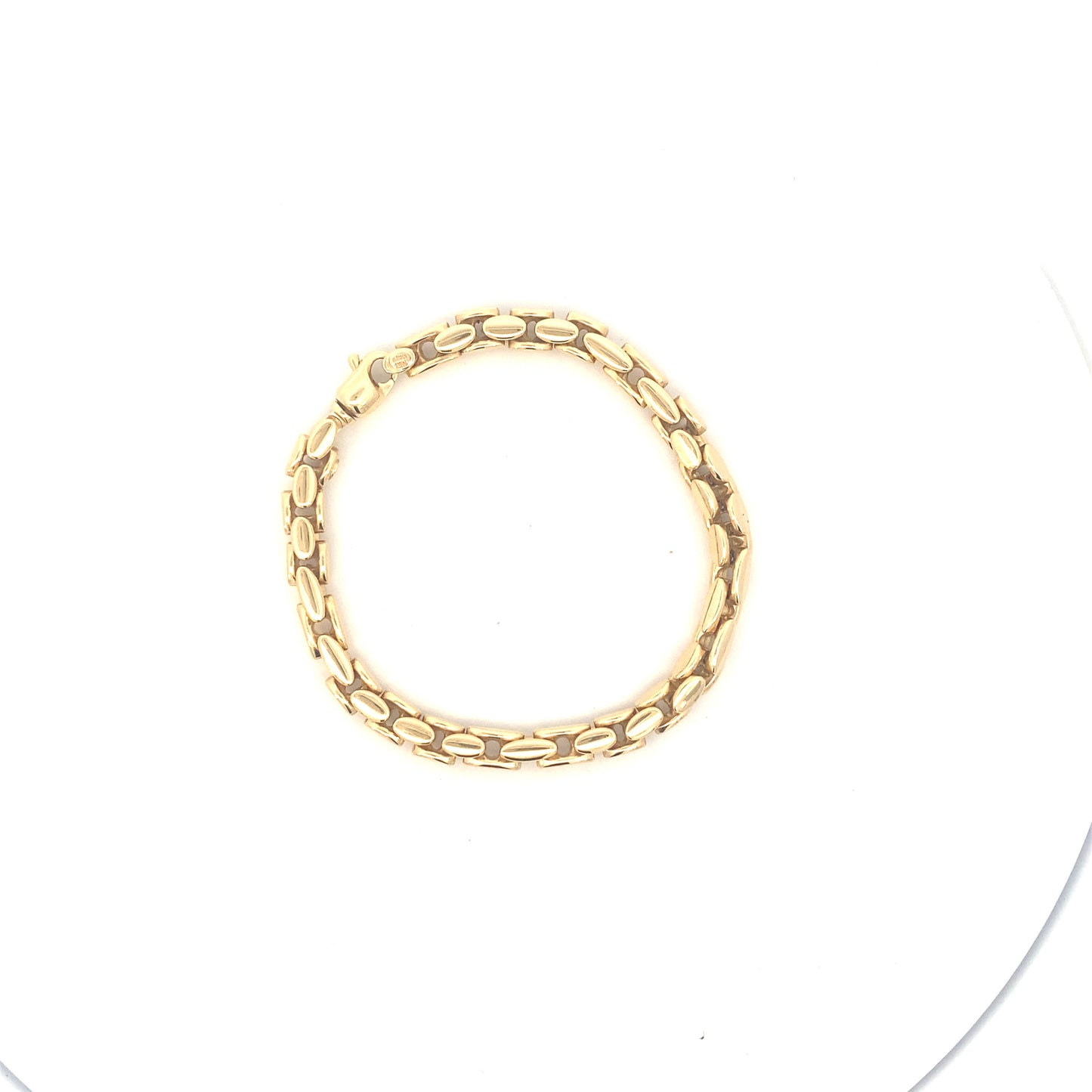 14K Gold Open Oval Link Mens Bracelet | Luby Gold Collection | Luby 