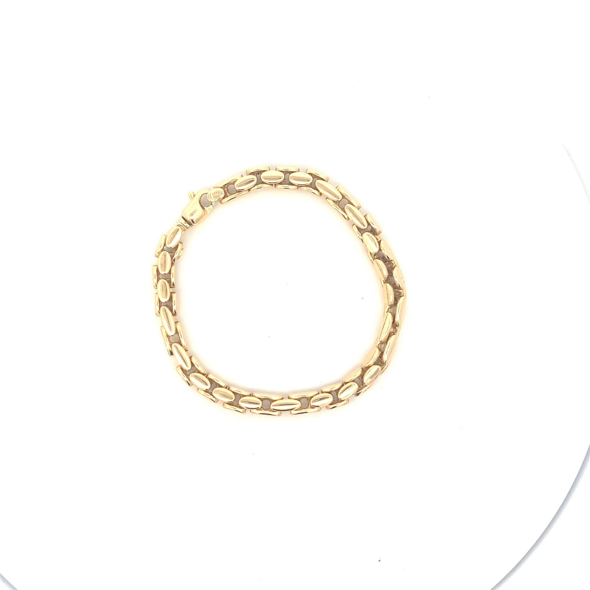 14K Gold Open Oval Link Mens Bracelet | Luby Gold Collection | Luby 