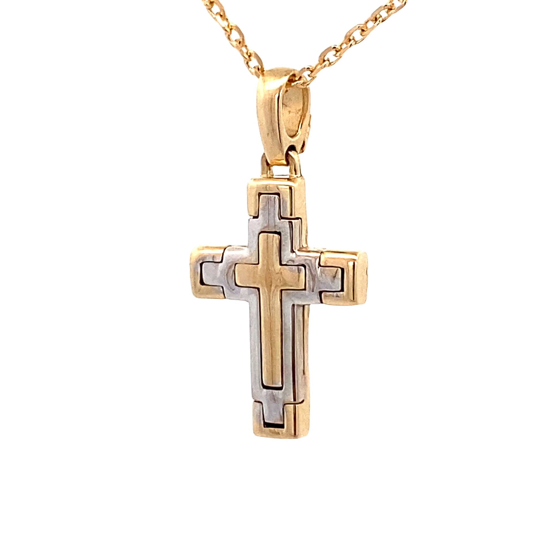 14K Gold 2T Cross Pendant | Luby Gold Collection | Luby 