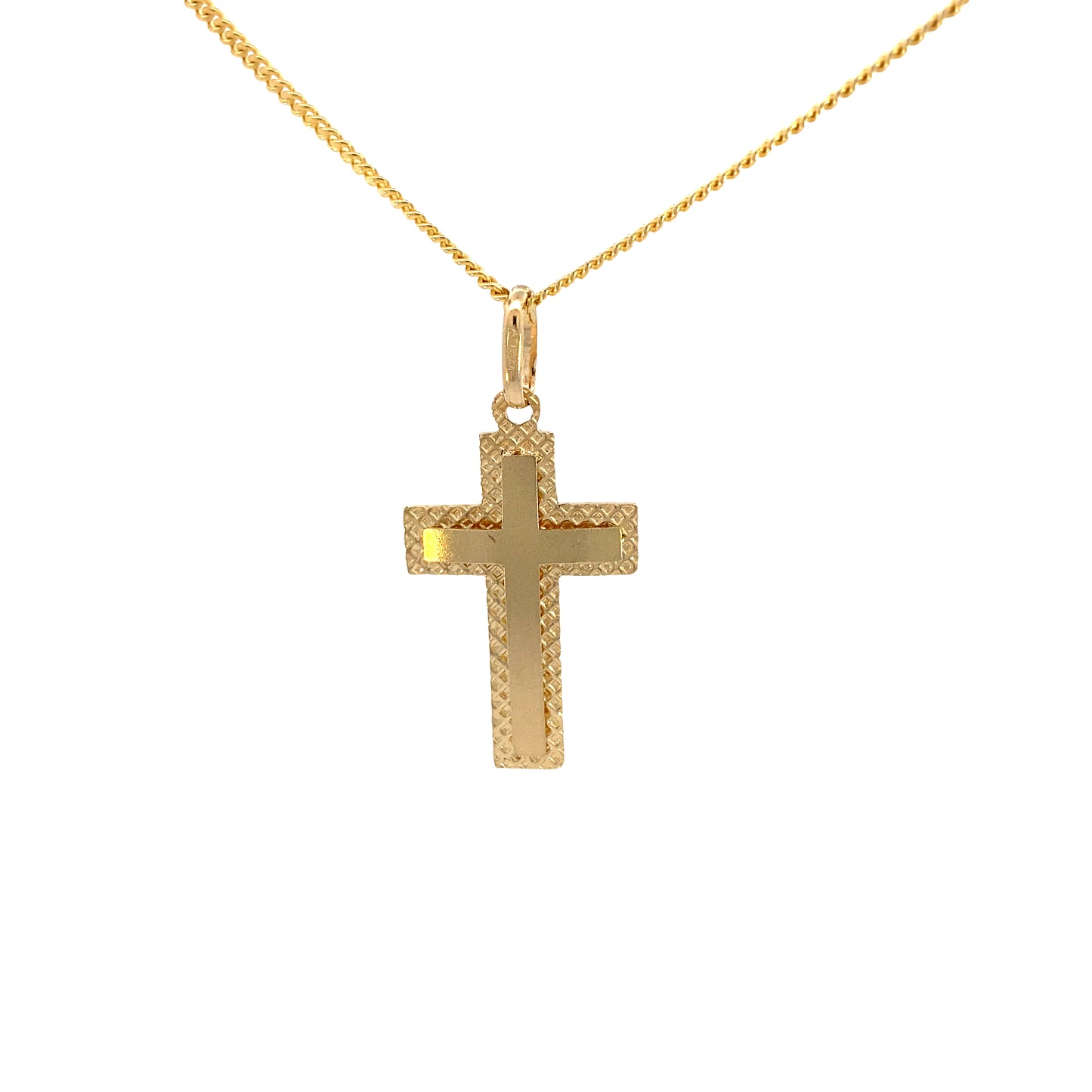 14K Gold Double Cross Pendant | Luby Gold Collection | Luby 