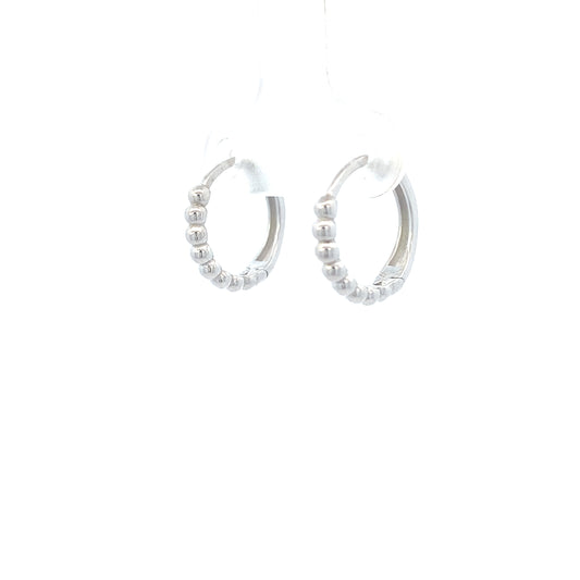 14K White Gold Dots Hoops | Luby Gold Collection | Luby 