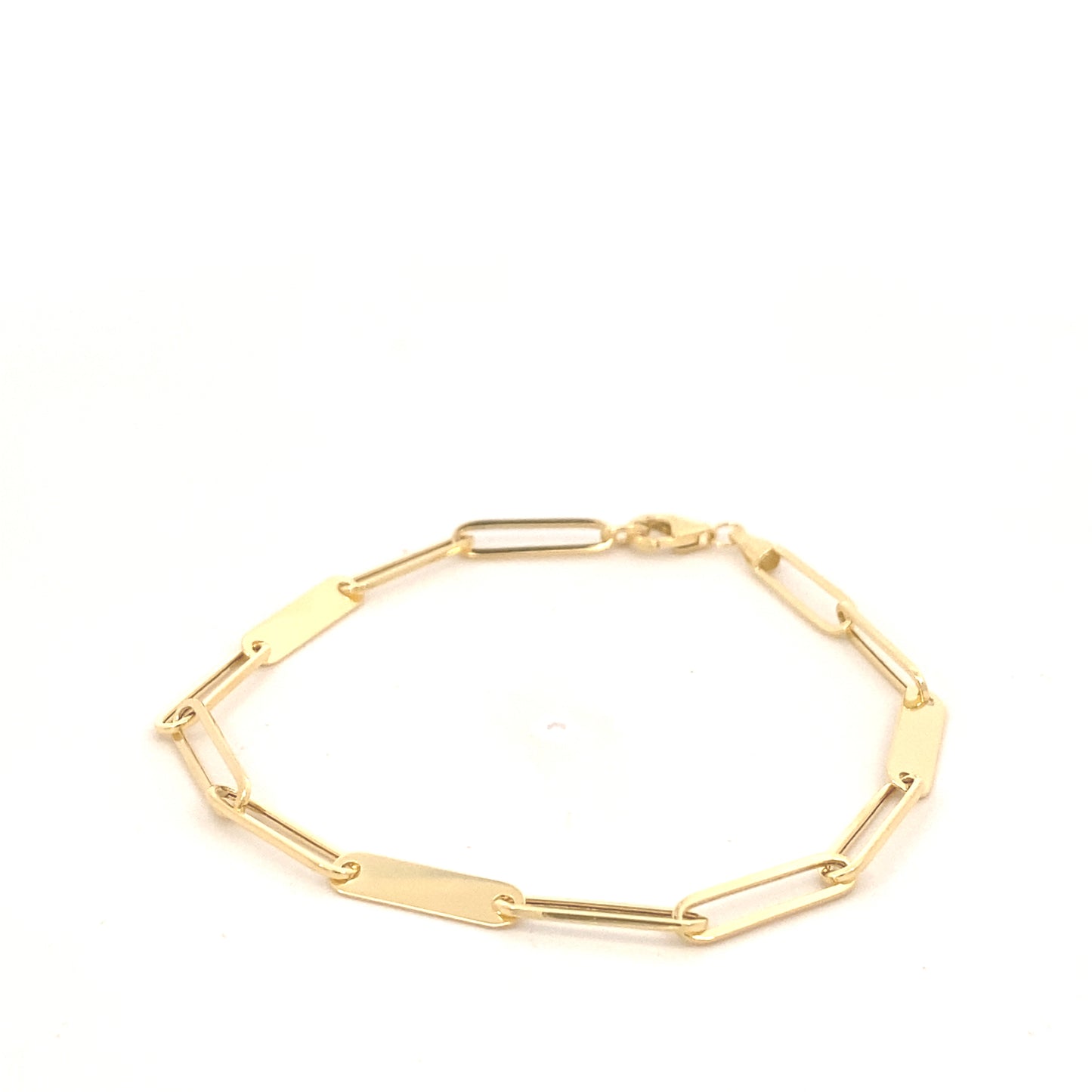 14K Gold Polished Paper Clip Bracelet | Luby Gold Collection | Luby 