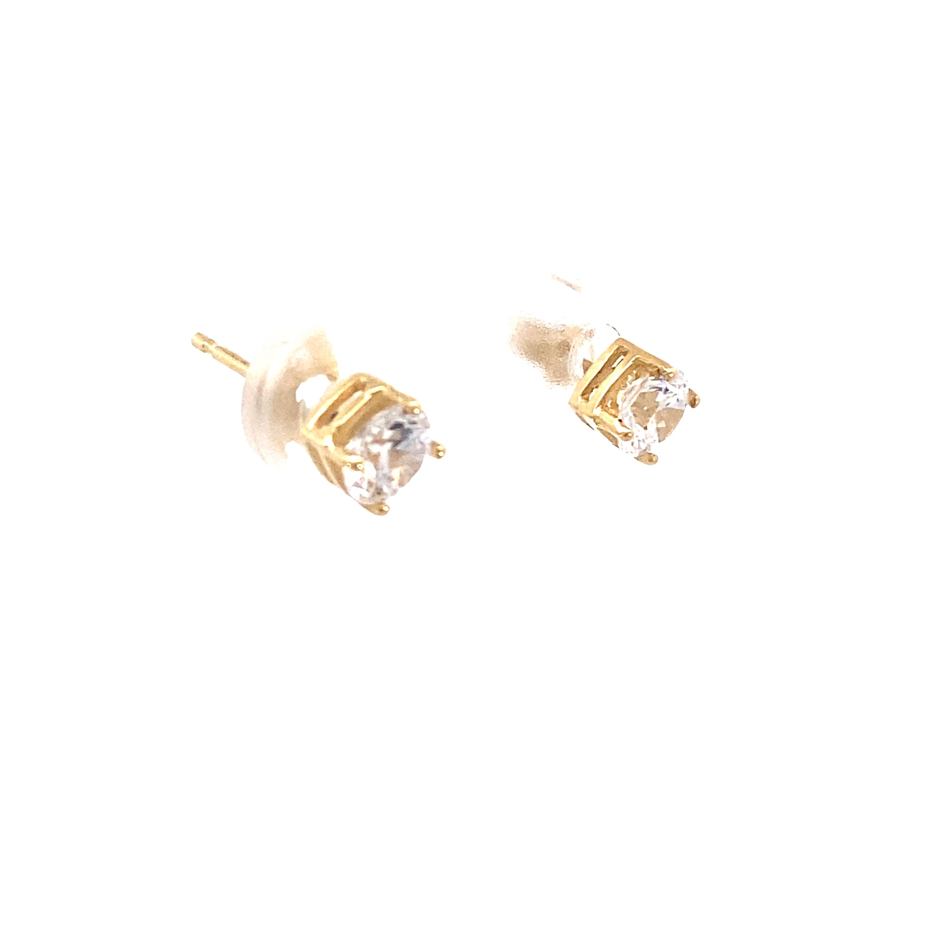 14K Gold Stud Earrings with CZ | Luby Gold Collection | Luby 