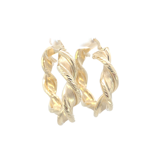 14K Gold Twist Bold Hoops Earrings | Luby Gold Collection | Luby 