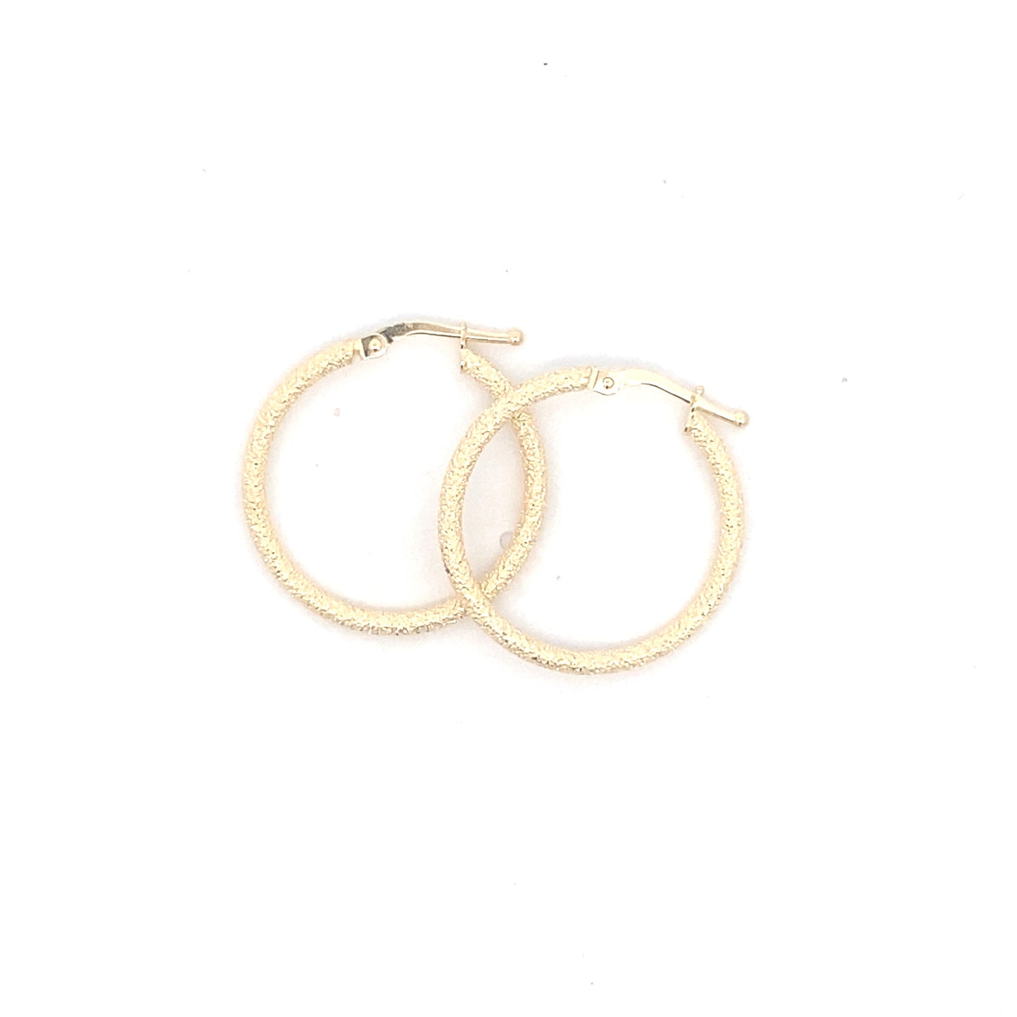 14K Gold Earring Medium Hoops Cut Diamond | Luby Gold Collection | Luby 