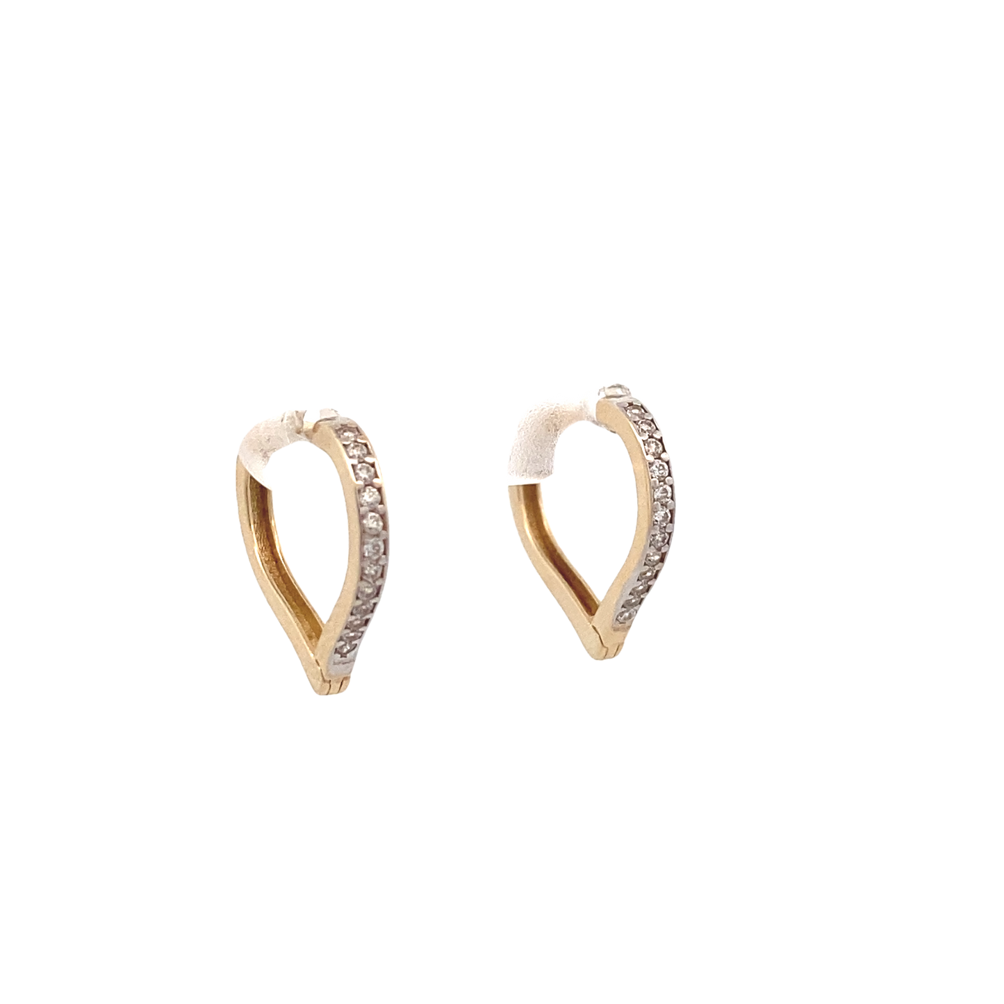 14K Gold Heart Shape Hoops Earrings