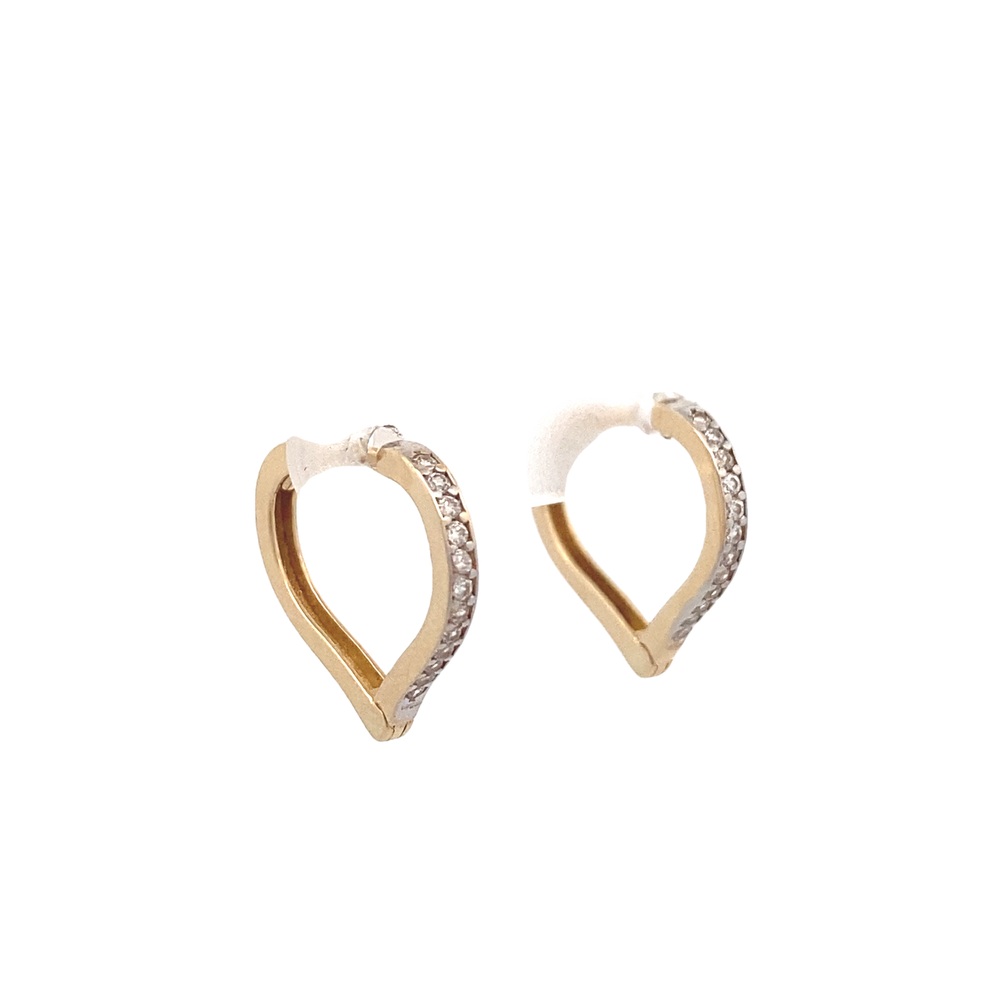 14K Gold Heart Shape Hoops Earrings