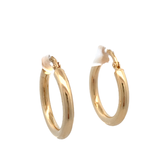 14K Gold Bold Medium Hoops Earrings