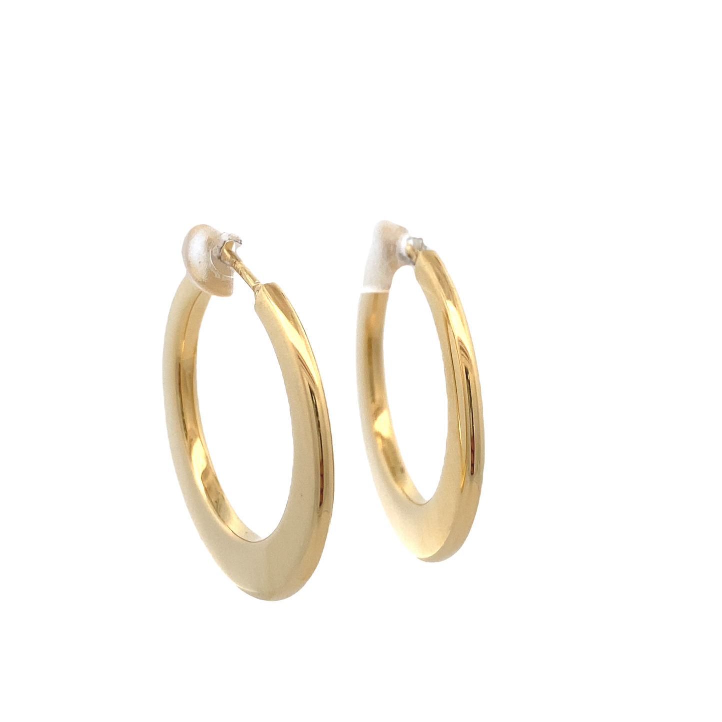 14K Gold Pressed Gold Hoops