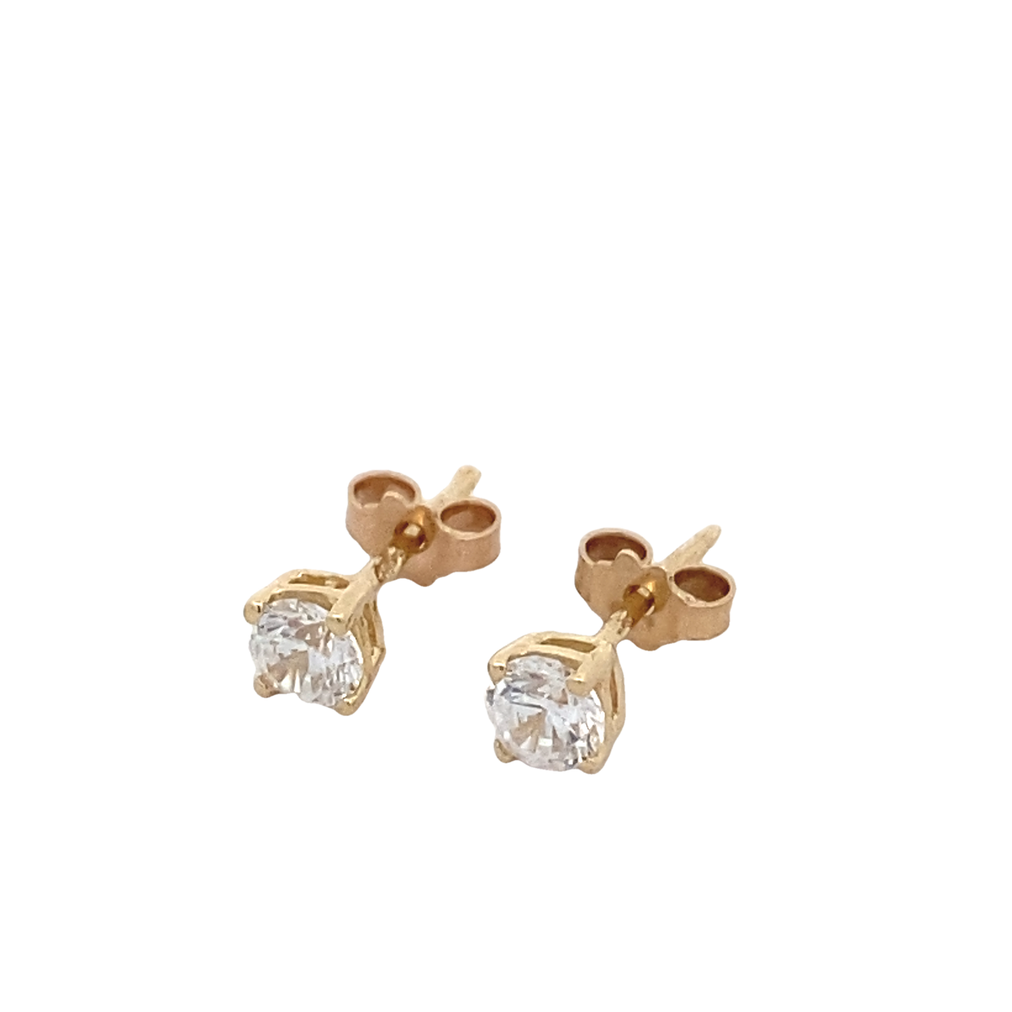 14K Gold Single Stone Stud Earring 3MM