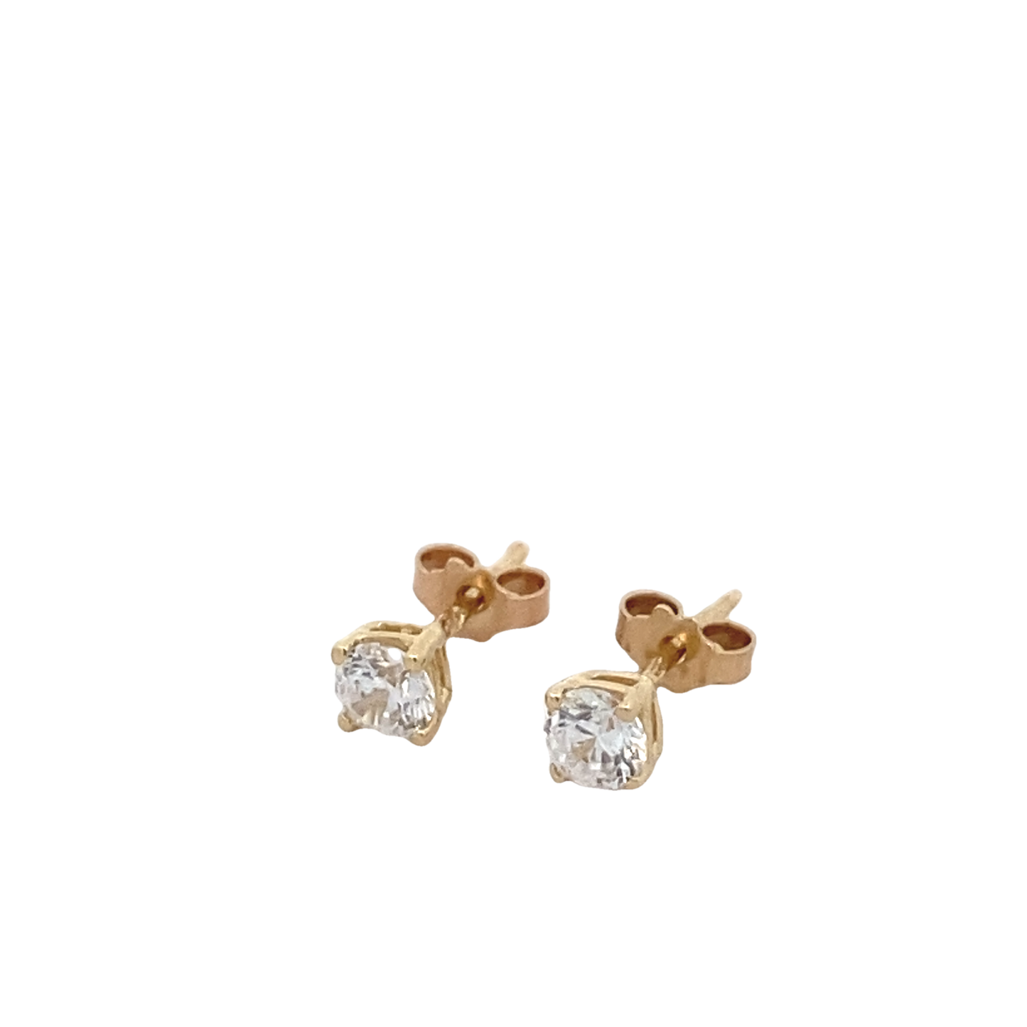 14K Gold Single Stone Stud Earring 3MM