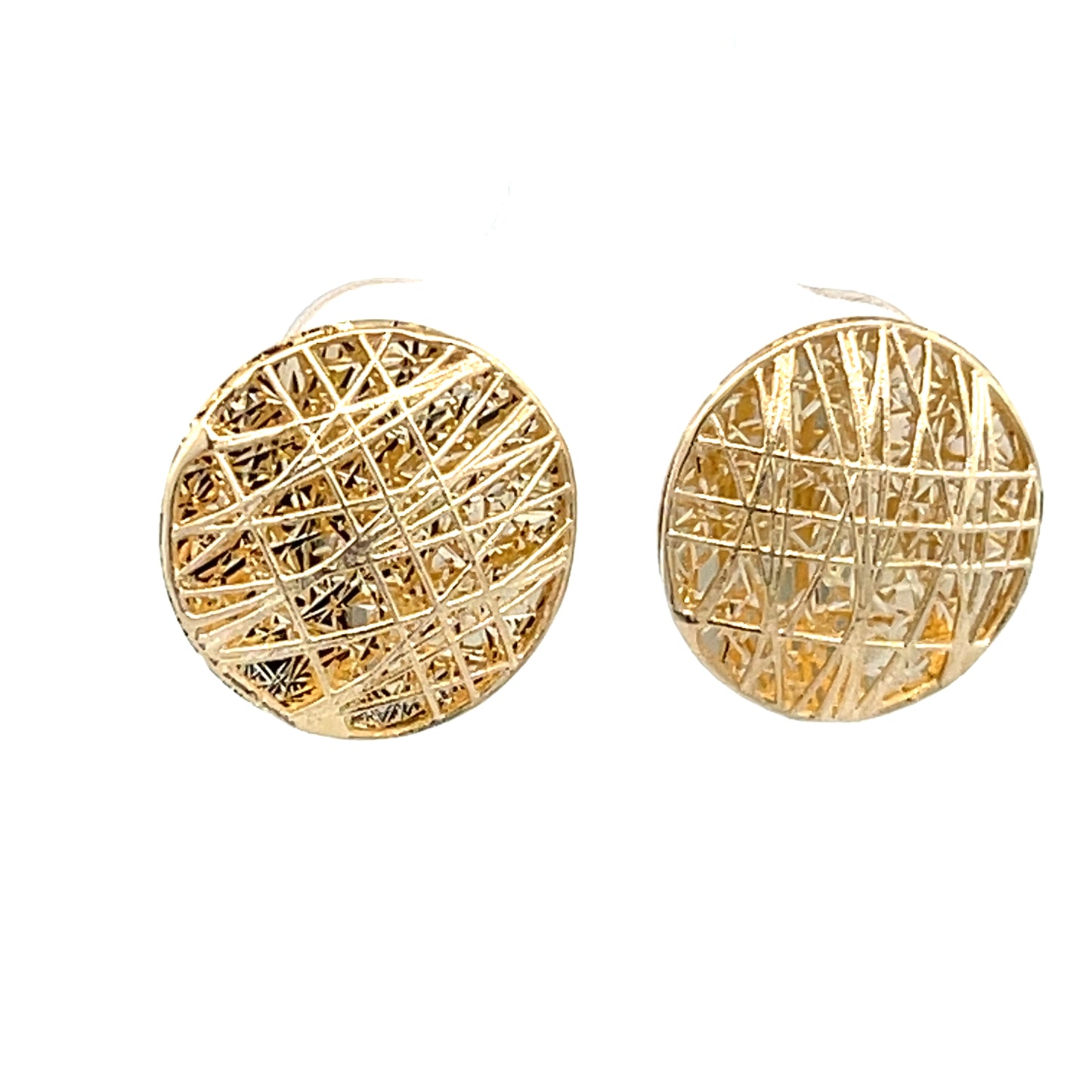 14K Gold Small Sparkling Circle Earrings