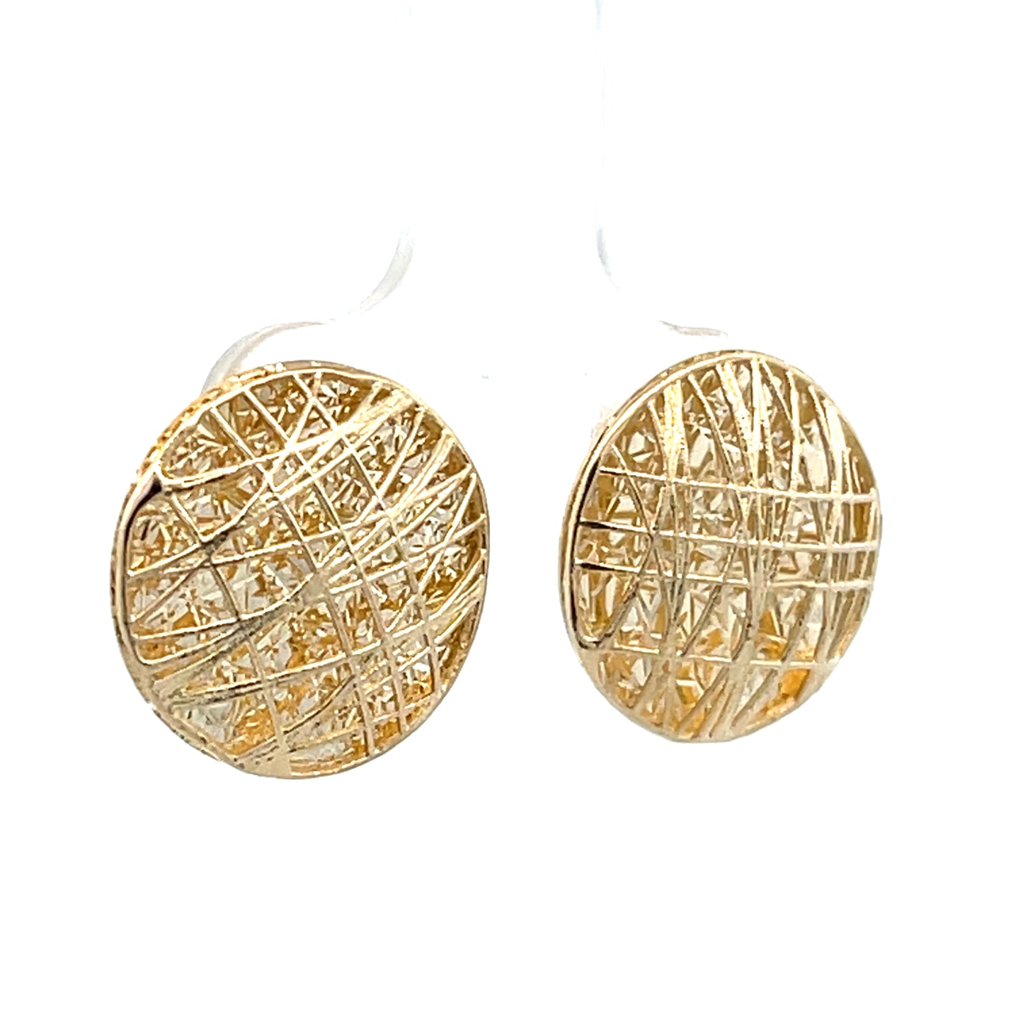 14K Gold Small Sparkling Circle Earrings