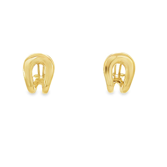 14K Gold U Bold Shape Earrings