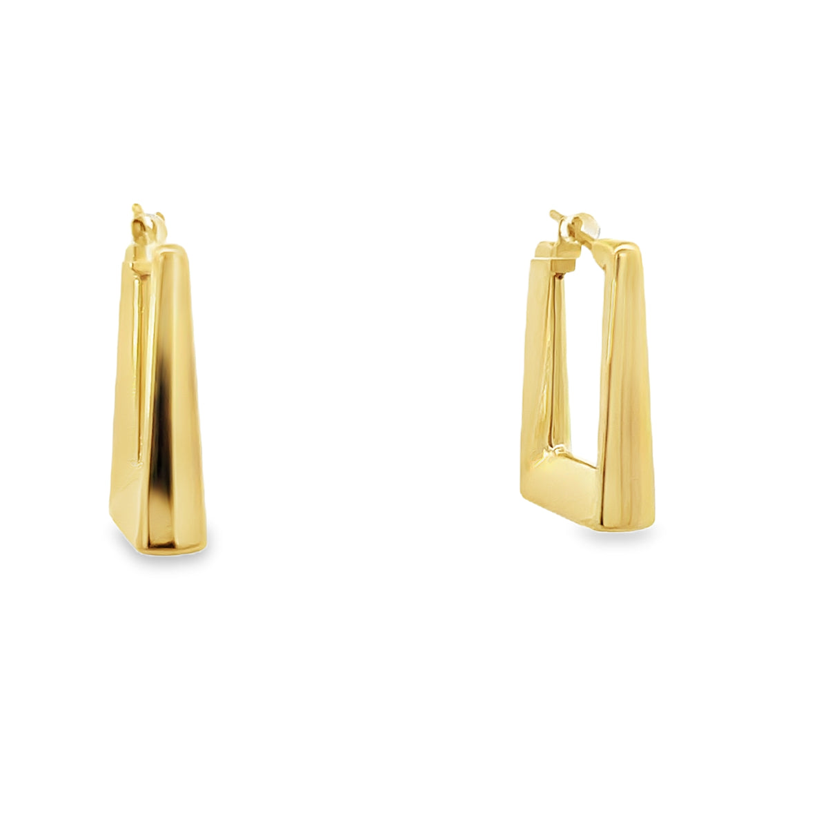 14K Gold Vivid Edge Hoops | Luby Gold Collection | Luby 