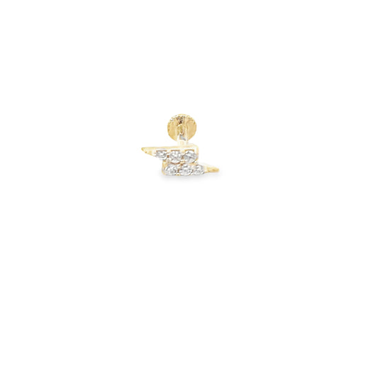 14K Gold Ligthning CZ Piercing