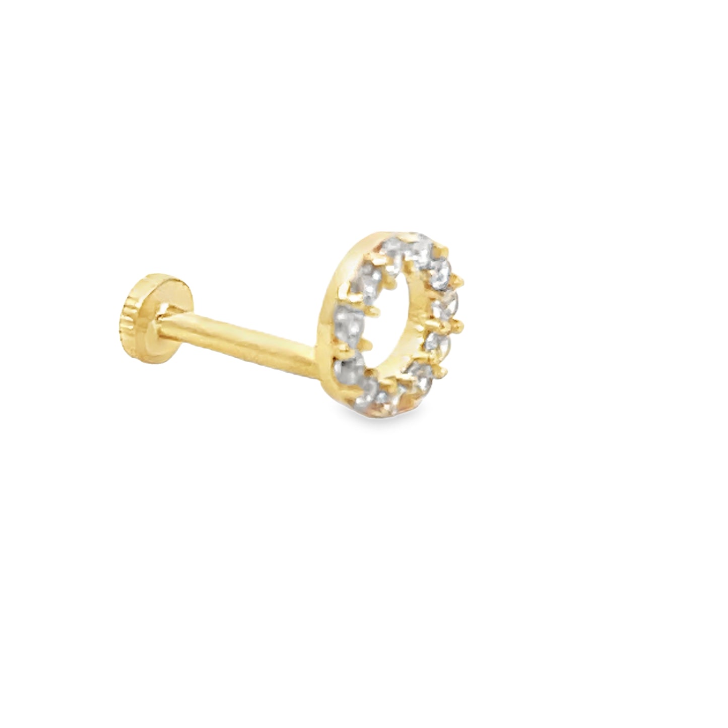 14K Gold Pave O Piercing