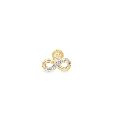 14K Gold Infinity Cz Piercing