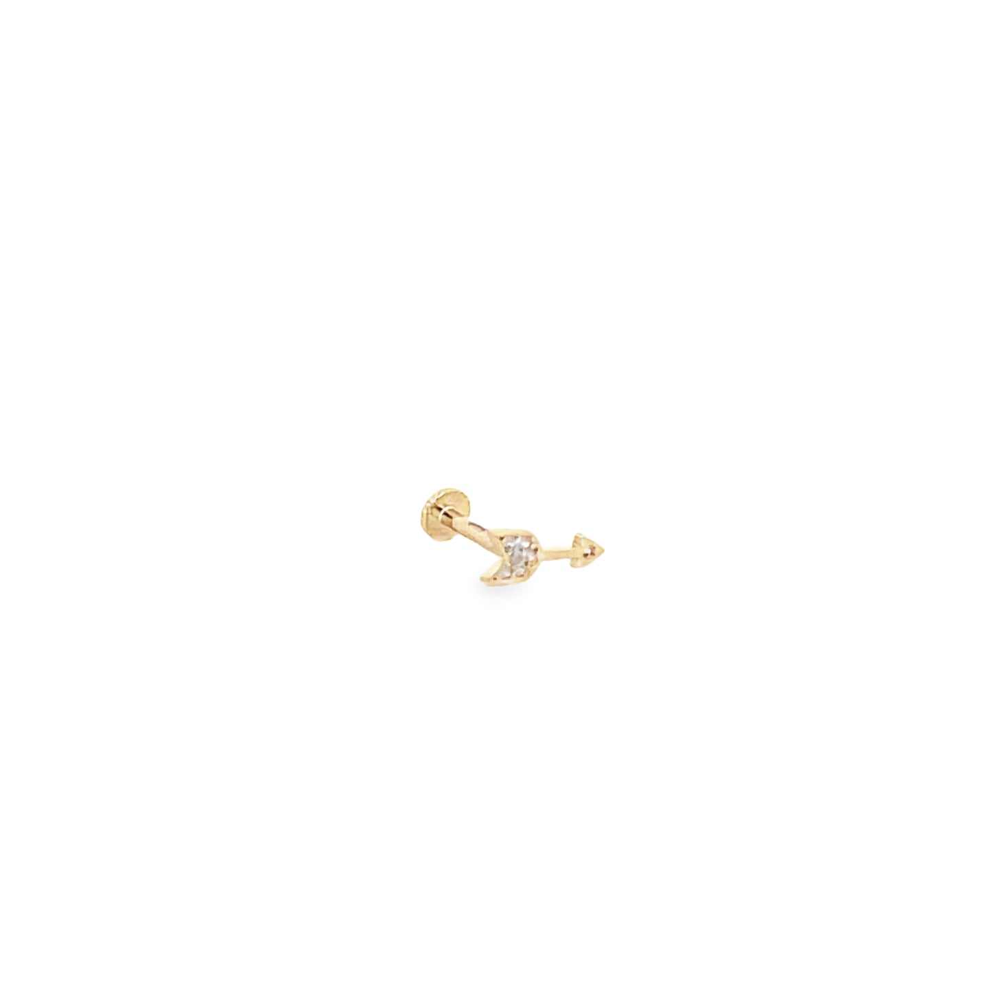 14K Gold Arrow CZ Piercing